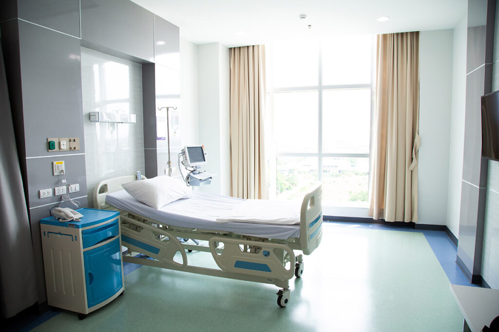 Recovery Room in a hospital with a clean and neat appearance.